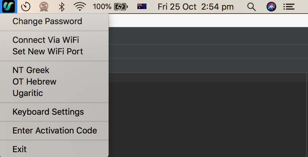macOS menu