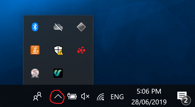 System tray