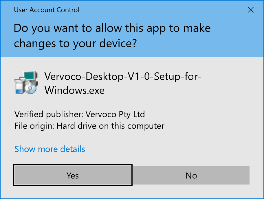 UAC prompt